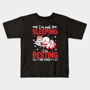 Kitsune - I'm not sleeping I'm resting my eyes Kids T-Shirt